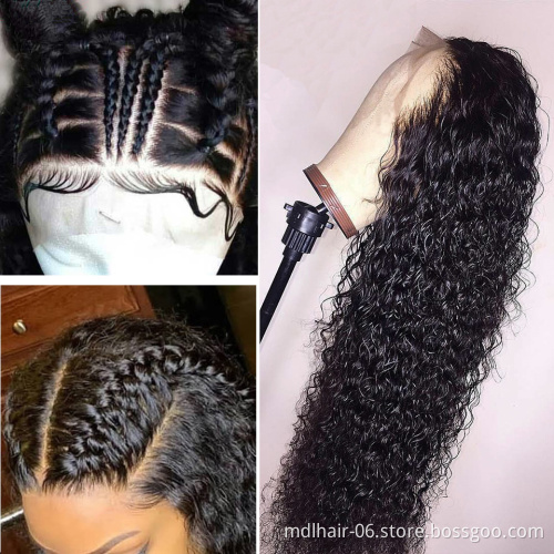 Direct Factory Sale Swiss Lace Curly Lace Frontal Wig For Black Women Virgin Human Hair Brazilian Kinky Curly Lace Wig Vendors